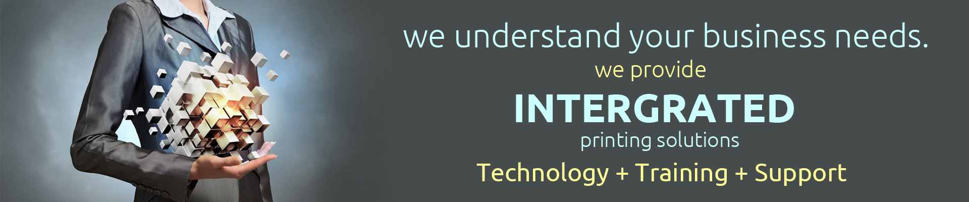 we provide integrated printing solutions technology + training + support